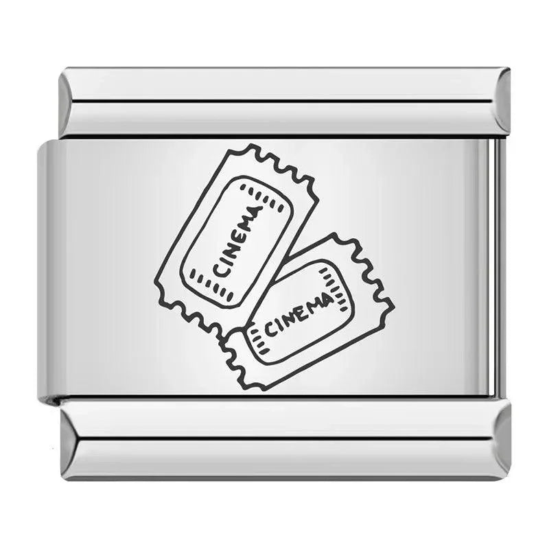 2 Cinema Tickets, on Silver - Charms Official