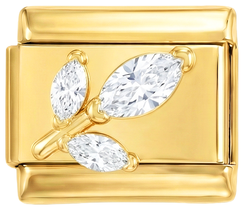 3 krystaller rose på guld
