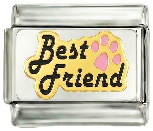 SKAL TILFØJES - Best Friends, i sort med en pink pote