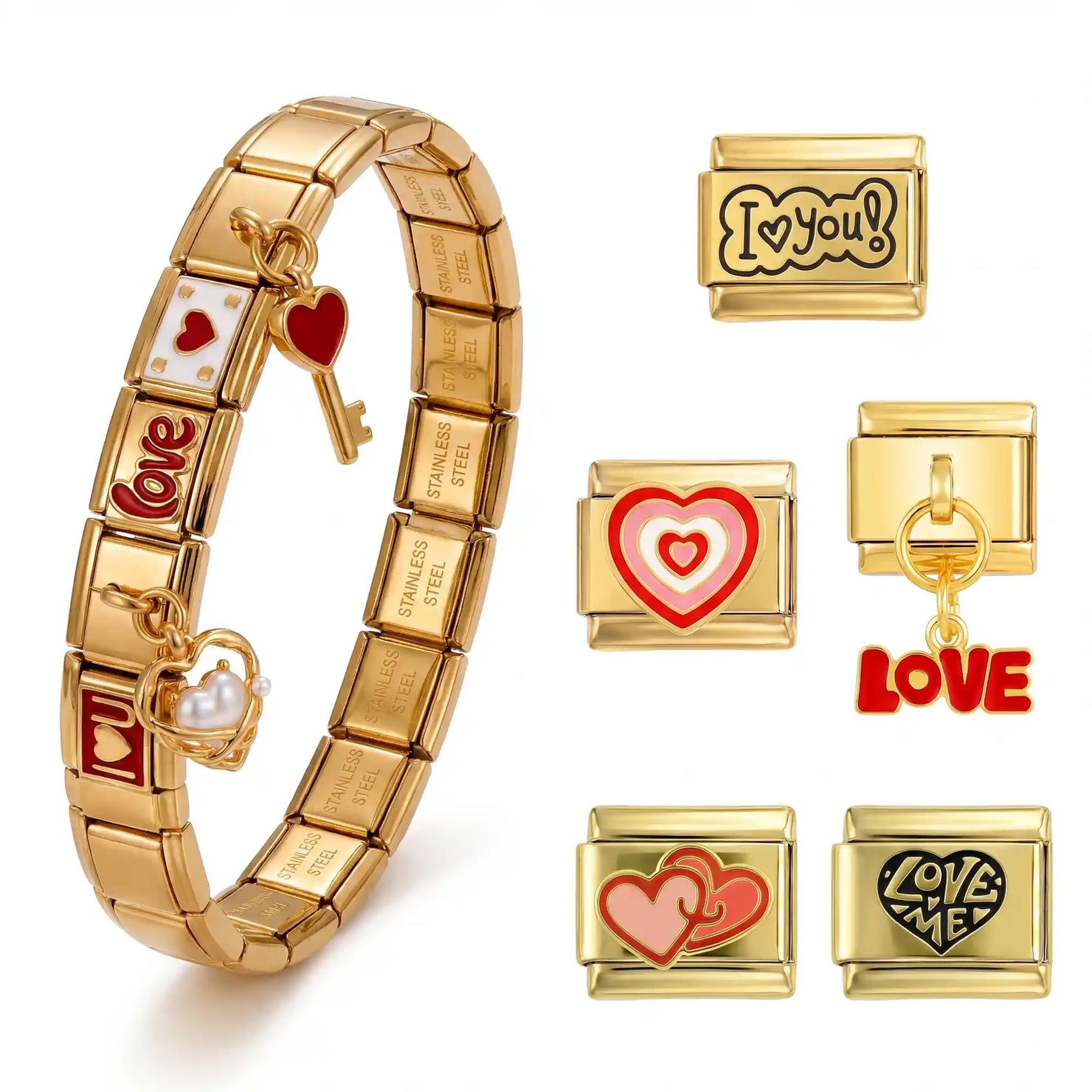 Love-sæt med 10 Charms