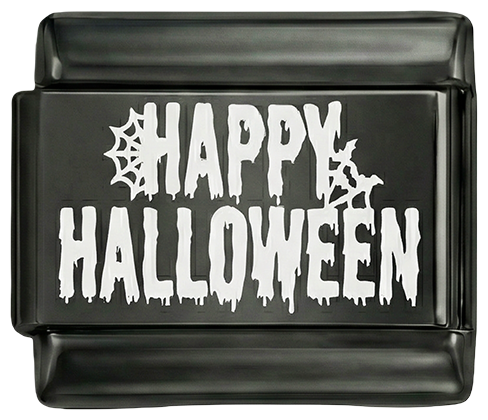 Happy Halloween White on Black Charm - Happy-Halloween-White-on-Black-Charm.png