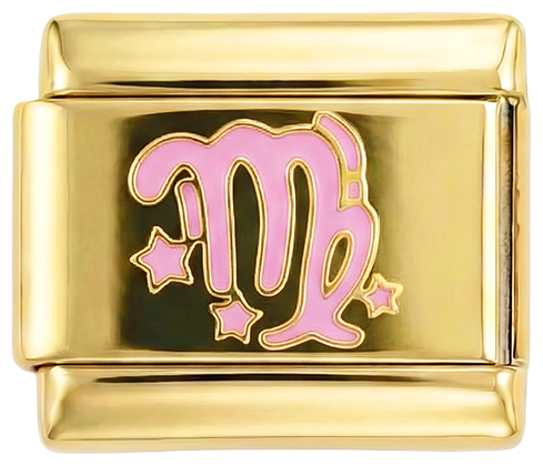Jomfru pink på guld