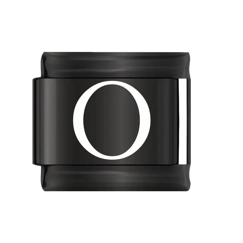 Letter O in White, on Black - Charms Official