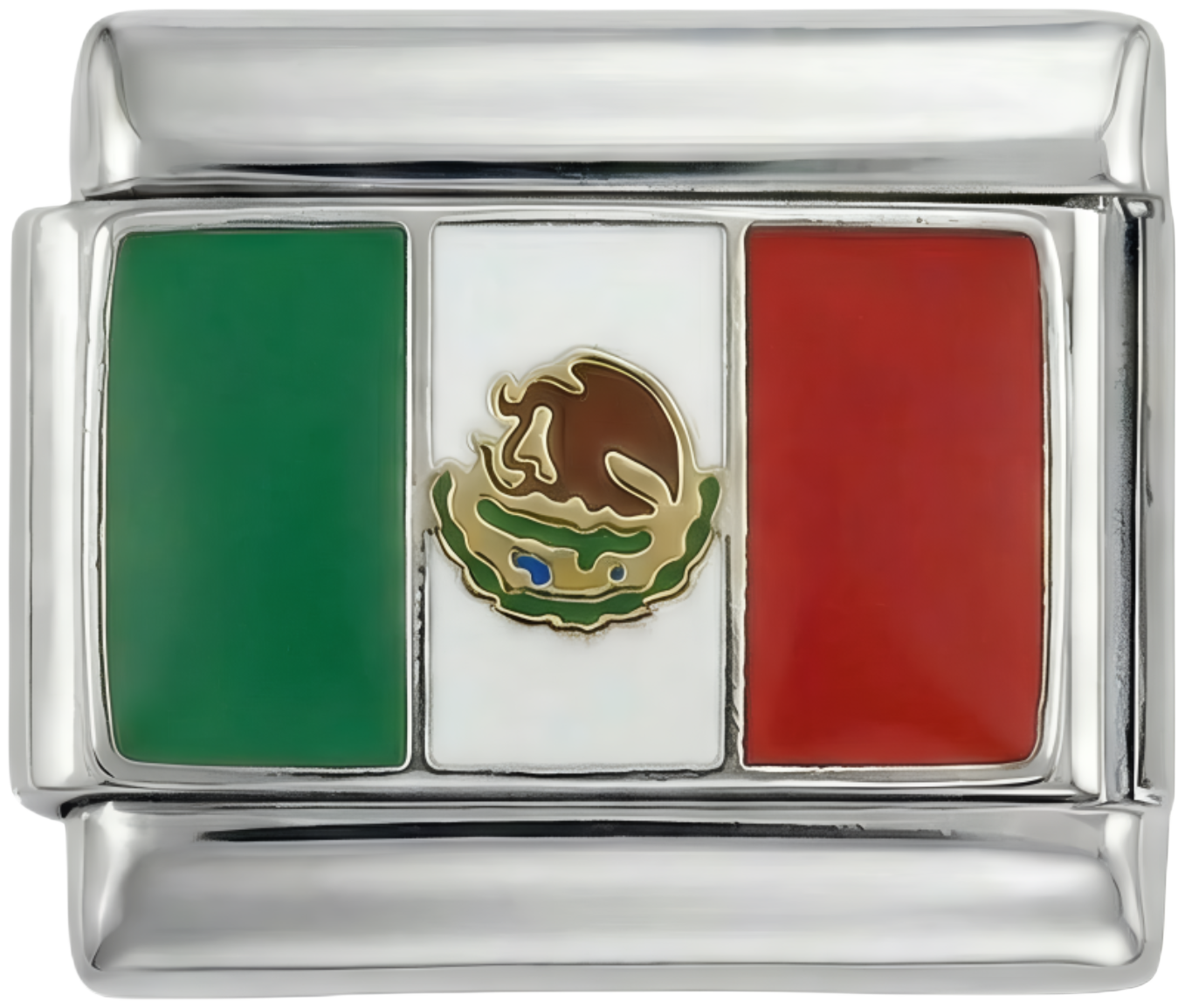 Mexicos flag, på sølv
