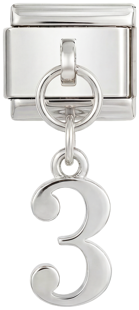 Number 3, Hanging, on Silver - number-3-hanging-on-silver.png