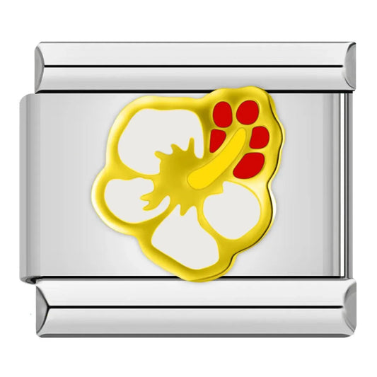 White Flower with Its Gold Pistil - Charms Official