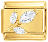 SKAL TILFØJES - 3 rosafarvede krystaller på guld