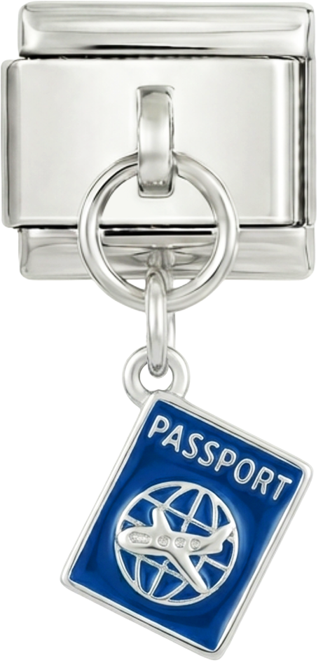 SKAL TILFØJES - blåt pas, på sølv