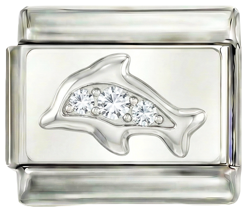SKAL TILFØJES - Delfin bling i sølv