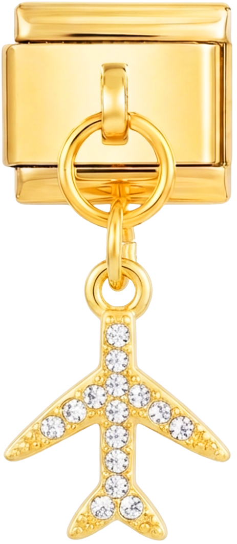 Gyldent fly med sten, på guld