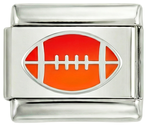 American Football Ball, Red and Orange, on Silver - american-football-ball-red-and-orange-on-silver.png