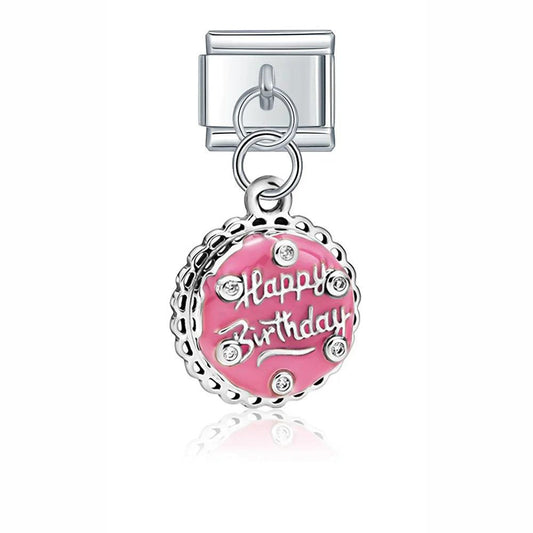 Birthday Cake Rose, on Silver - Charms Official
