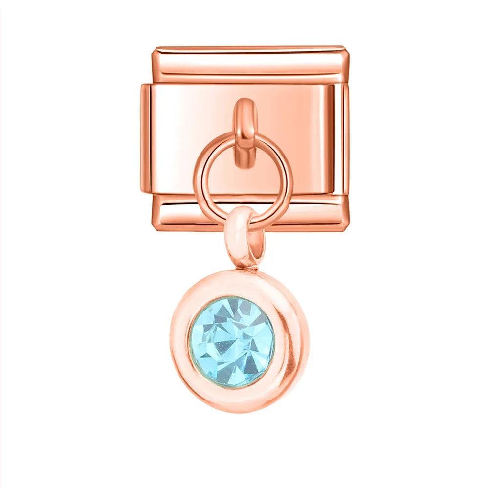 Birthstone May, on Rose Gold - Charms Official