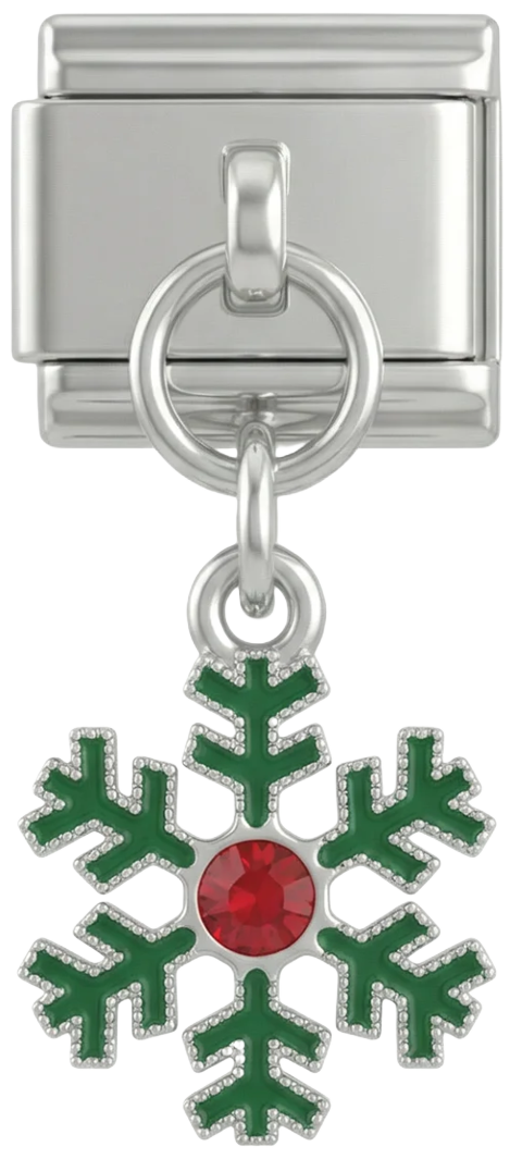 Green Snowflake and Its Red Stone - green-snowflake-and-its-red-stone.png