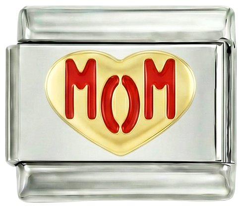 Heart in Gold, Love Mom in Red, on silver - heart-in-gold-love-mom-in-red-on-silver.png