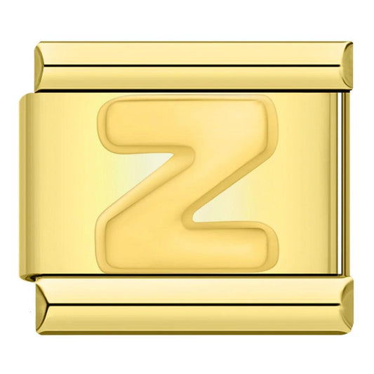 Letter Z in Gold, on Gold - Charms Official